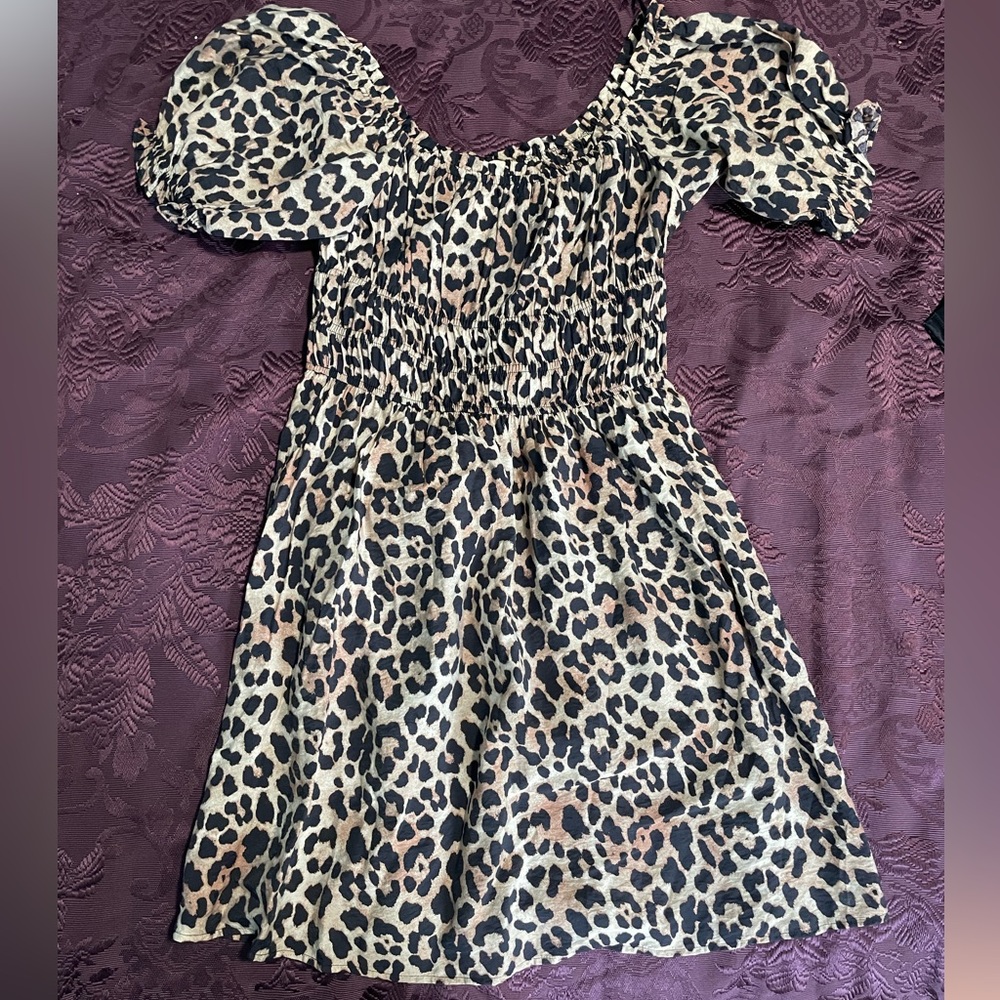 H&M Animal Print Smocked Sundress
